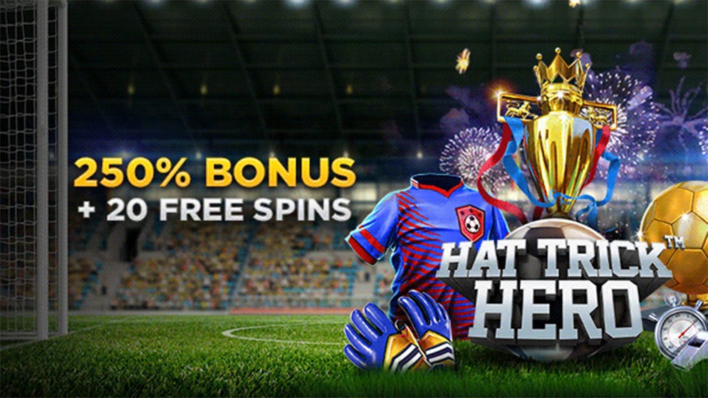 Wild Casino - Hat Trick Hero 250% bonus + 20 Free Spins