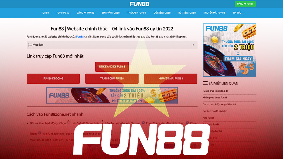 Fun88 launches website in Vietnam from its Philippines server
