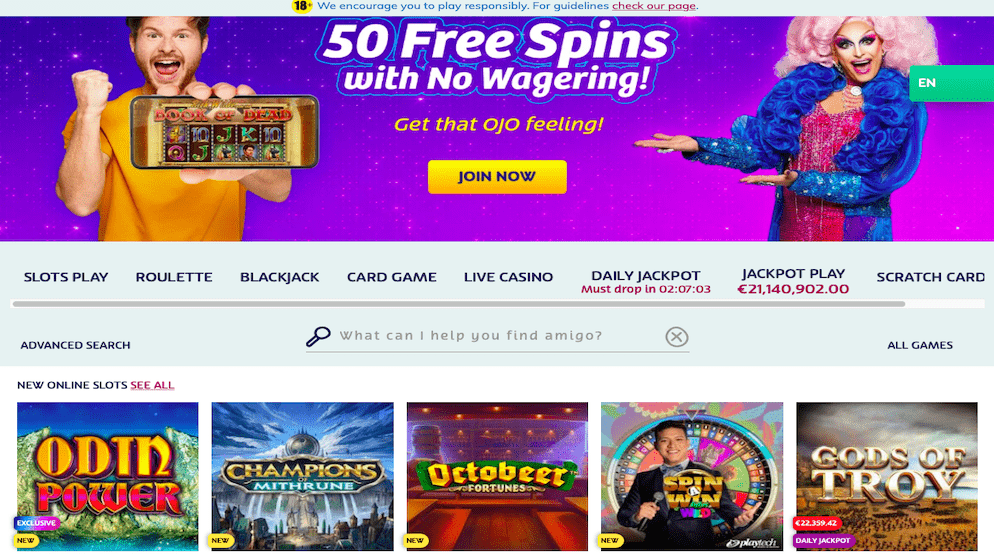 Play OYO casino - 50 Free Spins
