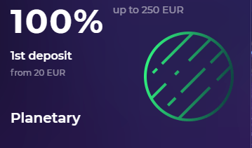 Luckynova Casino -Planetary bonus 100% up to 250 EUR