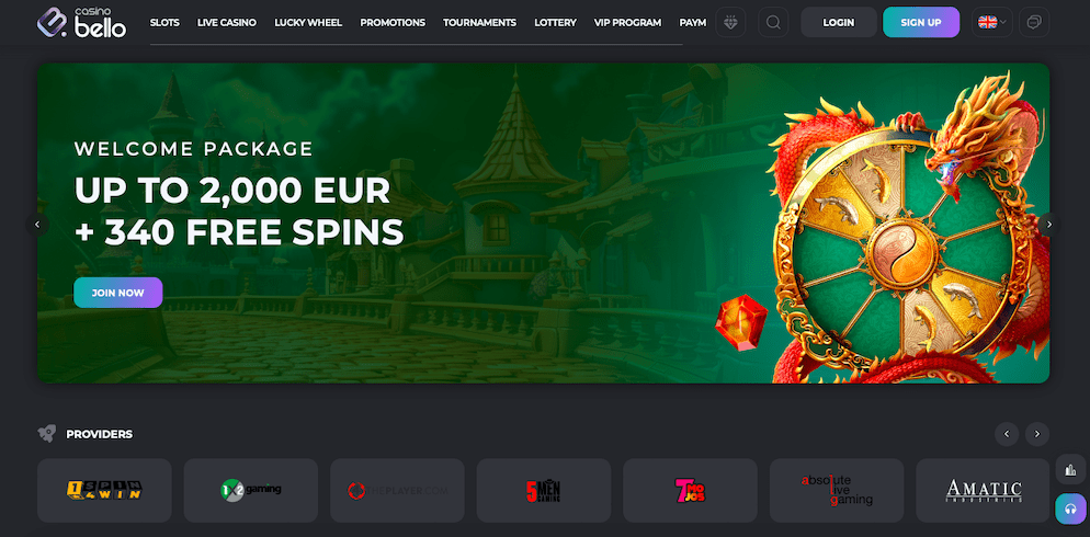 Casino-Bello-homepage