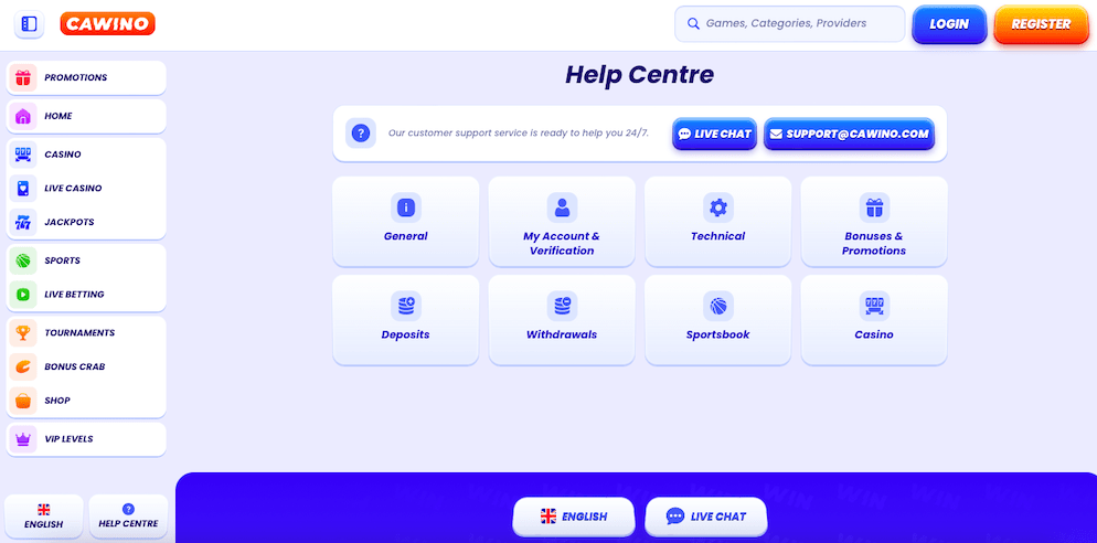 Cawino-Casino-Help-Centre