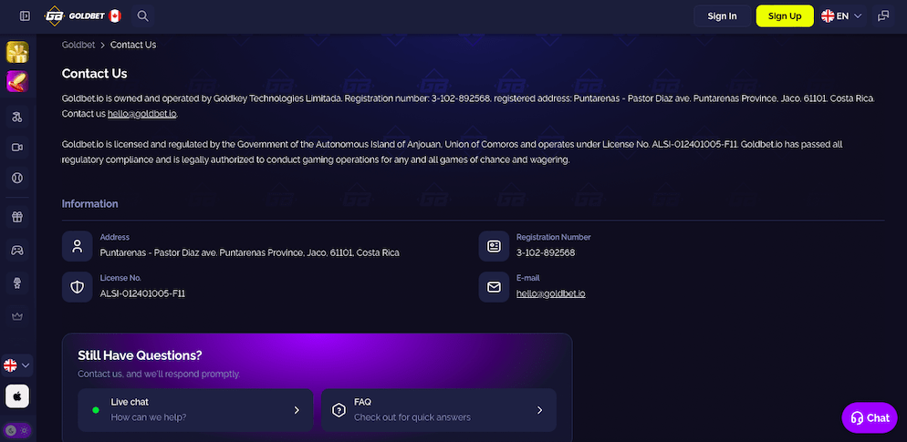 goldbet-casino-customer-support