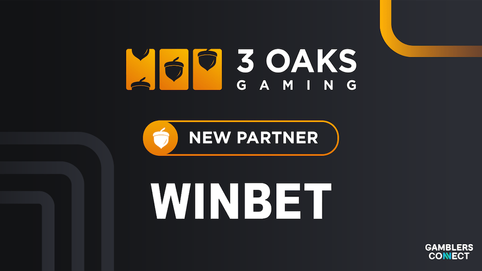 An announcement banner for the new partnership between iGaming content supplier 3 Oaks Gaming and established Romanian operator WINBET.