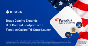 Bragg Gaming Group Expands U.S. Footprint with Fanatics Casino Launch in Three States