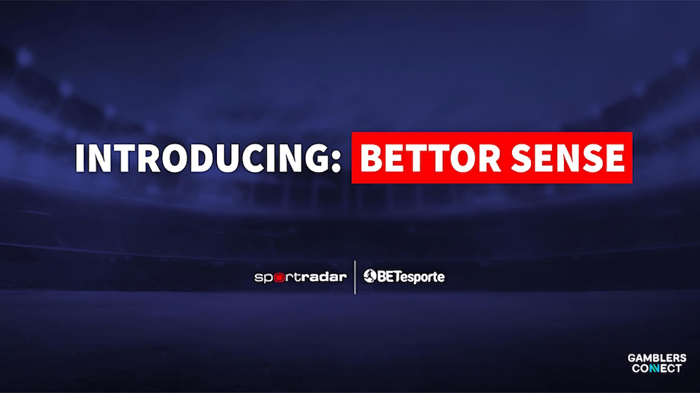 The "Introducing: Bettor Sense" graphic, highlighting the new partnership between Sportradar and Betesporte to enhance safer gambling in Brazil.