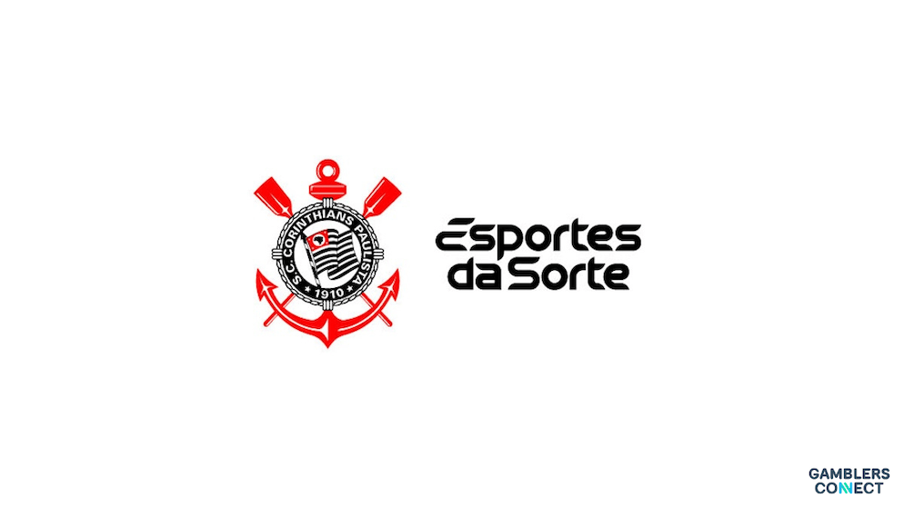 The official logos of Brazilian football club Sport Club Corinthians Paulista and their master sponsor, the gaming site Esportes da Sorte, displayed side-by-side.