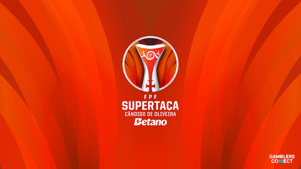 The official logo for the FPF Supertaça Cândido de Oliveira Betano, featuring the stylized trophy icon above the new title sponsor's name on a vibrant orange background.