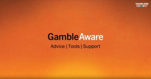 The official logo for GambleAware, the UK gambling harm charity, which has announced it will cease operations on March 31, 2026, as its duties transition to the government.