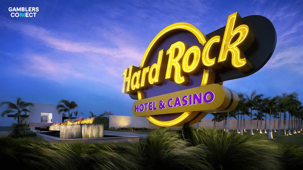 The illuminated sign of a Hard Rock Hotel & Casino resort, the brand under which an executive is being investigated for alleged money laundering at its Punta Cana property.