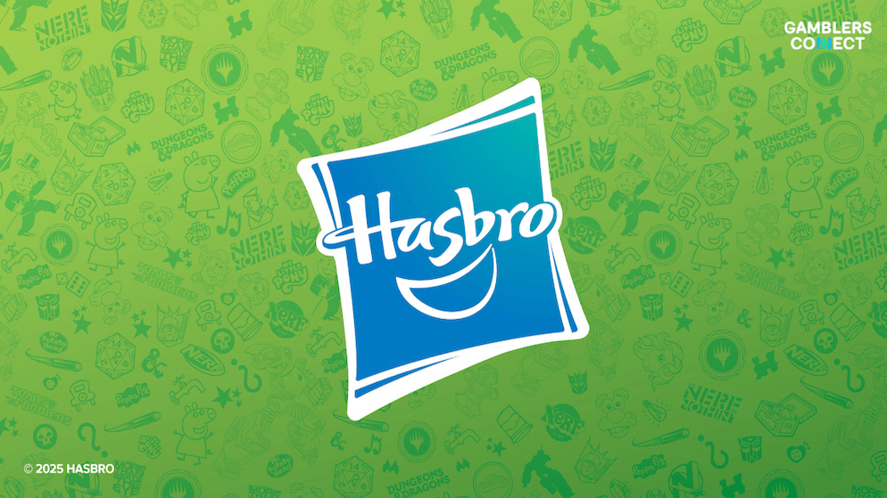 The official Hasbro company logo, highlighting the powerful portfolio of intellectual properties being leveraged for new digital gaming experiences like the Scientific Games partnership.