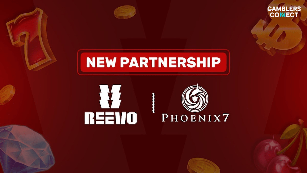 A graphic celebrating the new partnership between Reevo and Phoenix 7, which adds 20 new culturally diverse slot titles to Reevo's platform.