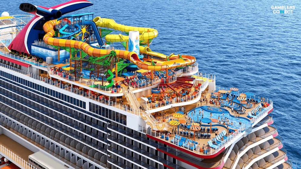 The game interface of SciPlay's Jackpot Party social casino app on a smartphone, showcasing the virtual slot games where players can enter the Carnival Cruise Line sweepstakes.