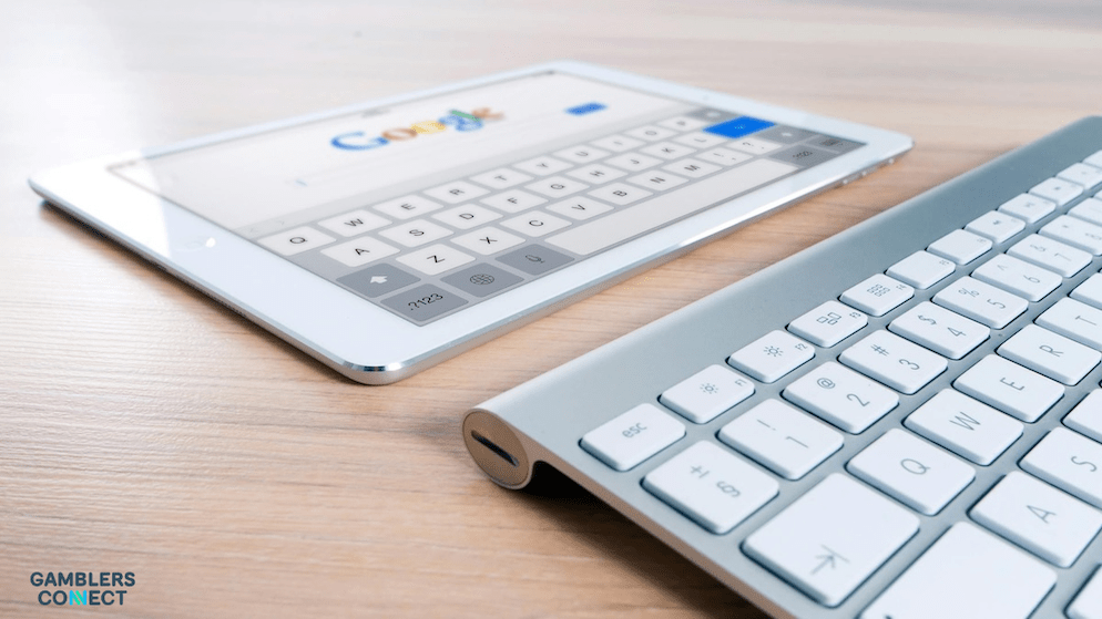 An image of the Google search engine on a tablet, representing the platform at the center of VBet's months-long struggle with its search ranking in the Netherlands.