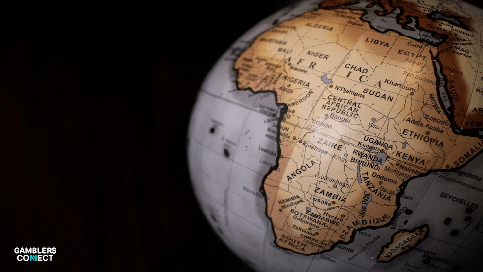 A detailed view of a globe showing the African continent, with a subtle focus on the eastern and southern regions where Betika has a strong presence, representing the strategic partnership with 7777 Gaming.