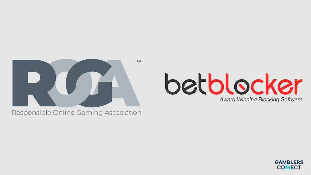 A graphic showing the logos for ROGA and BetBlocker, symbolizing a key collaboration to enhance player protection tools in the legal U.S. online gaming market.