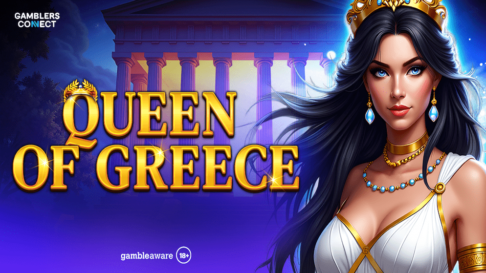 A close-up of the Bonus Game in the Queen of Greece slot, highlighting the multiplier meter on the side of the reels as golden trophy symbols land to increase its value