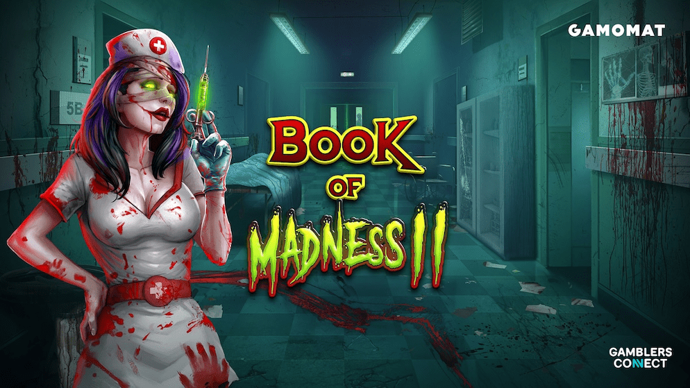 A screenshot of the Book of Madness 2 slot during the Free Games bonus round, displaying the special expanding bonus symbols and the multi-symbol feature bar above the reels.