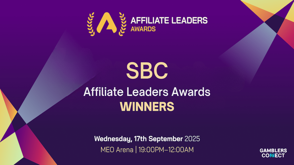 Official graphic for the SBC Affiliate Leaders Awards 2025, highlighting the winners announcement on September 17th.