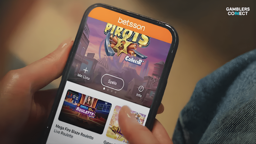 Close-up of the Betsson app showing the "Pirates 2 Mutiny" slot game, demonstrating the platform's offering as the company focuses on regaining Finnish market share.