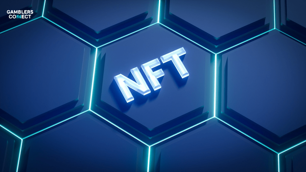 A digital representation of "NFT" text within a secure, interconnected blockchain structure, reflecting the regulatory scrutiny over FIFA's NFT offerings in Switzerland.