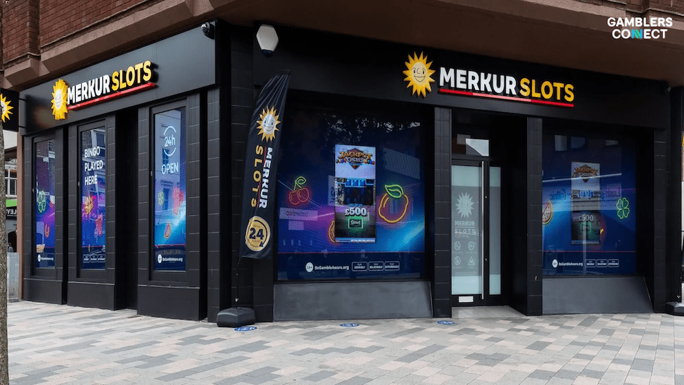 The interior of the new Merkur casino in Milton Keynes, showing slot machines and live gaming tables. The new site will create over 100 local jobs.