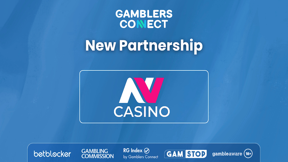 The official partnership announcement image for Gamblers Connect and NV Casino.