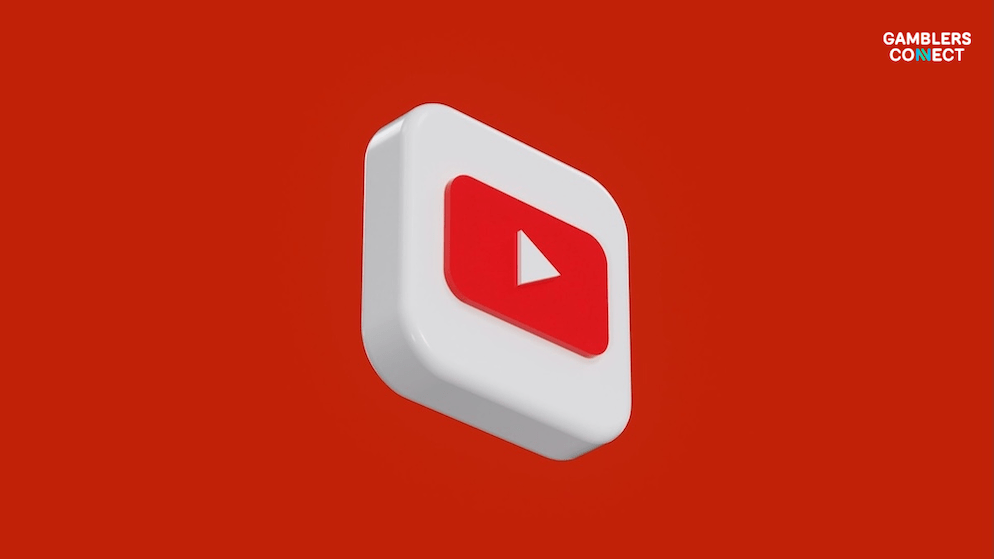 A 3D rendered YouTube logo icon prominently displayed against a red background, symbolizing the platform's decisive action to implement stricter rules on online gambling and digital assets and its YouTube Community Guidelines.