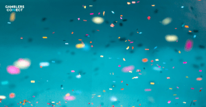 Vibrant celebration photo showing colorful confetti falling against a teal background, symbolizing BetBlocker reaching a quarter of a million active users this year.