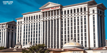 The grand, iconic exterior of Caesars Palace, symbolizing Caesars Entertainment's established brand and its expansion into new markets like Missouri sports betting.