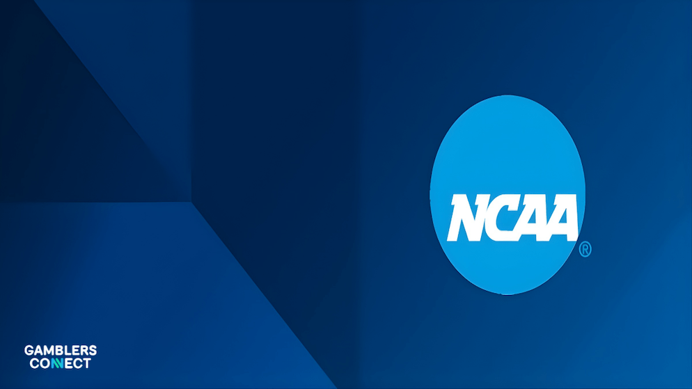 Close-up of the NCAA logo, symbolizing the organization's renewed commitment to prohibiting athletes from wagering on professional competitions.