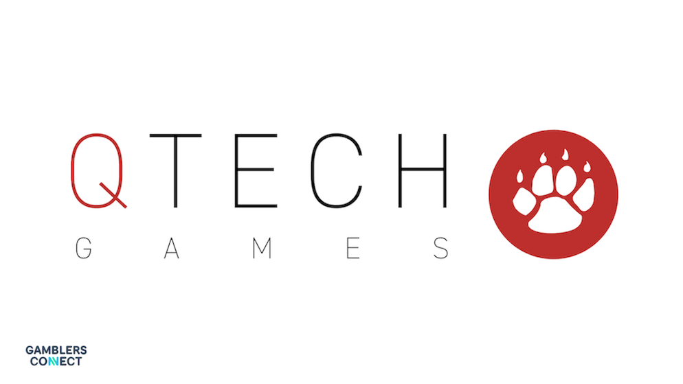 Close-up of the QTech Games logo on a white background, representing the company's strategic move to expand its