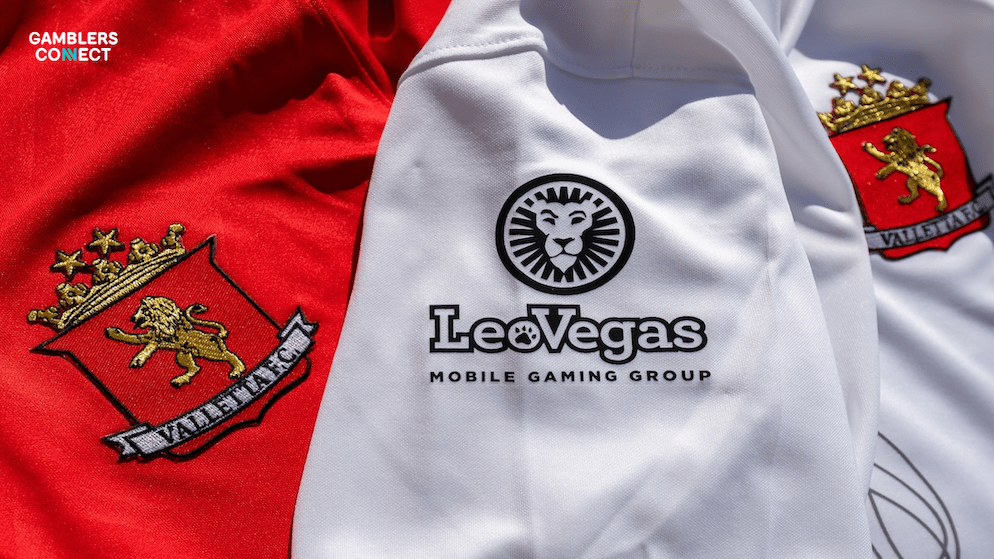 The official logos of LeoVegas Group and Valletta FC displayed side-by-side, representing the collaboration for the 2025/2026 and 2026/2027 seasons.