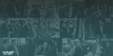 A photo montage showing various iGaming industry professionals networking and interacting at a conference, overlaid with the Gamblers Connect logo.