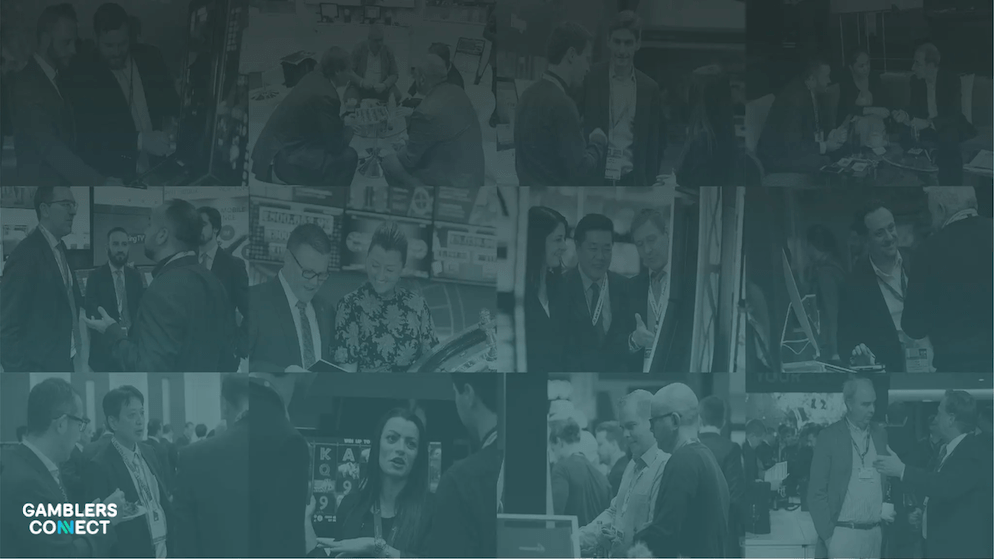 A collage of photos from a gaming conference, highlighting the diverse attendees and interactions at Clarion Gaming events.