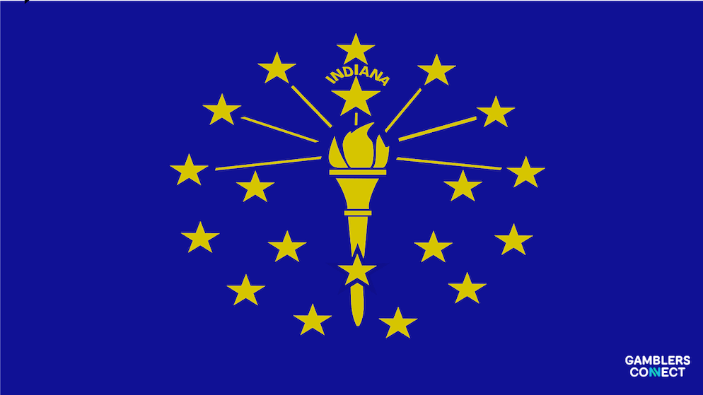 The official flag of Indiana representing the state's latest gaming commission revenue report.