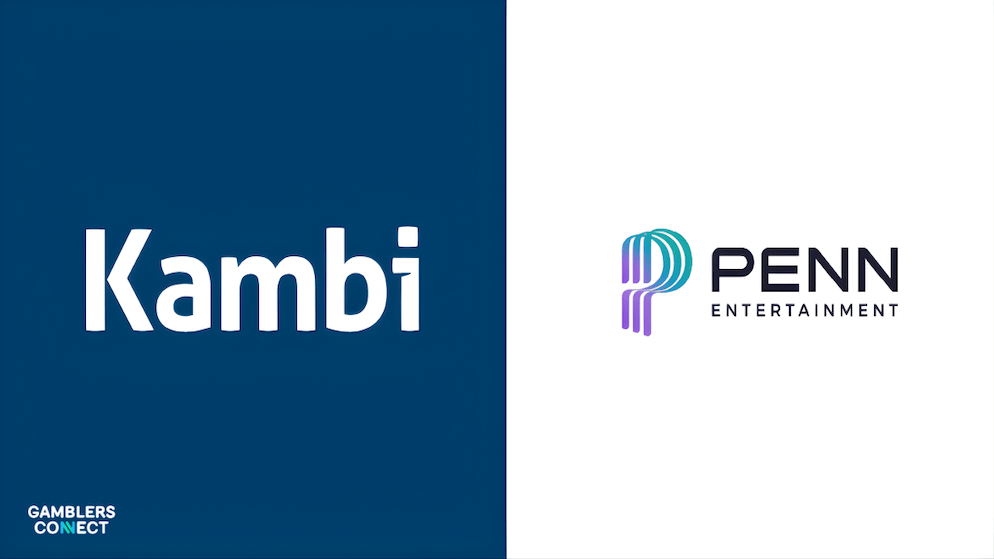 The corporate logos of Kambi and Penn Entertainment side-by-side, symbolizing their ongoing B2B collaboration.
