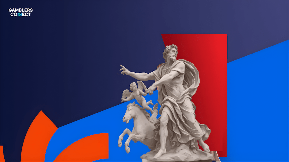 Roman sculpture of a figure with a horse and cherub-like companion, symbolizing the blend of tradition and progress at SiGMA Rome.