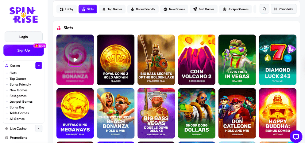 spinrise-casino-online-slots-lobby