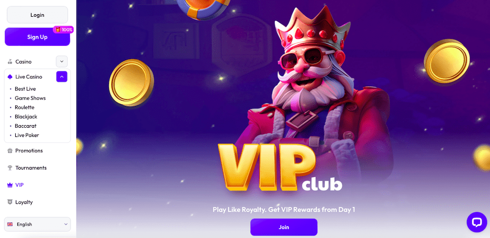 Existing players are consistently rewarded through various reload bonuses, including weekly deposit matches, free spins, and the exclusive Crypto Offer.