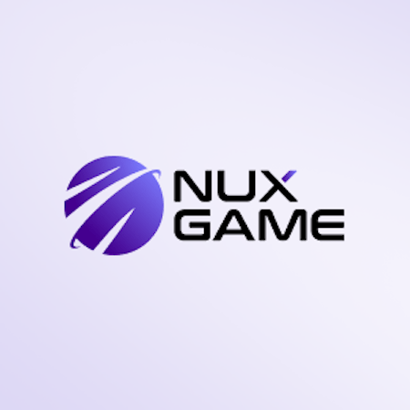 The logo of Nux Game on a purple background