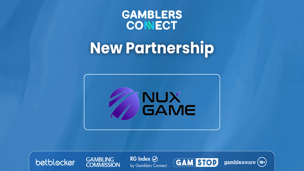 The logos of NuxGame and Gamblers Connect on a official promotional image