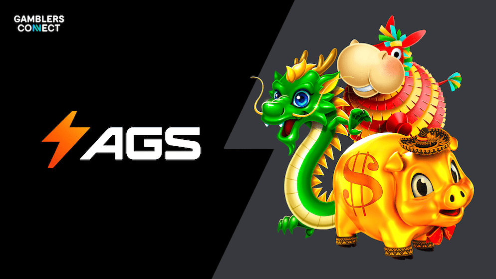 A smartphone displaying the gameplay of the Rakin' Bacon! slot machine, set against a blurred background of the London skyline.