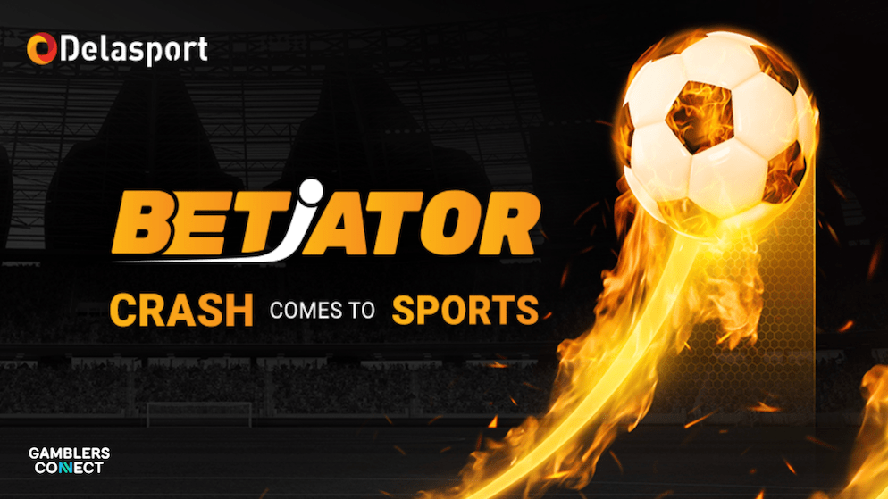A graphic showing a flaming football and the "BETIATOR" logo, illustrating the hybrid sports and crash game concept.