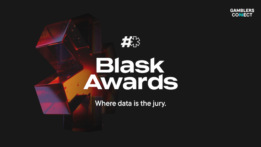 A graphic with a glowing geometric symbol, highlighting the "Blask Awards" and its unique methodology where winners are chosen based on actionable benchmarks and objective data, not voting.