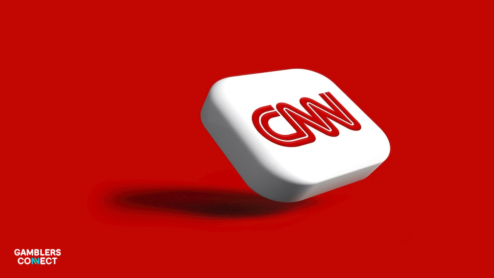A 3D rendering of the CNN logo, representing the network that will now feature Kalshi's prediction probability tickers.