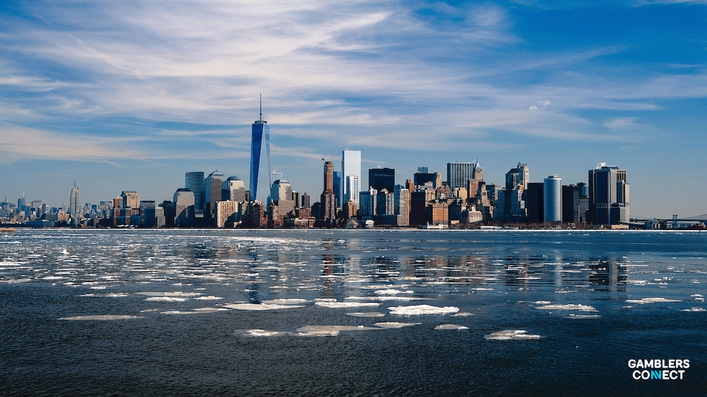 A panoramic view of the New York City skyline featuring the One World Trade Center, representing the state's legislative decision regarding Senate Bill 5935.