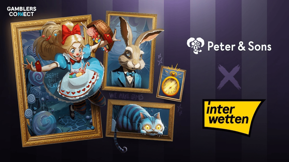 A collage of artwork highlighting the quirky, hand-drawn character designs and avant-garde visual storytelling from Peter & Sons' slot games, such as the pirate-themed Barbarossa.