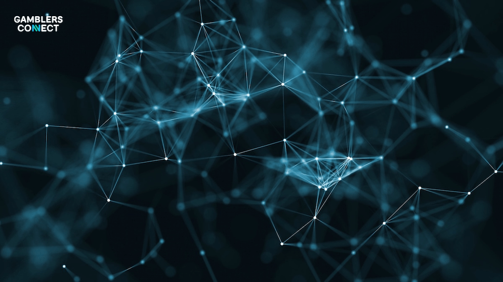 A visualization of complex data connections, representing the real-time odds coverage and AI-driven models used by Moon Intelligence.