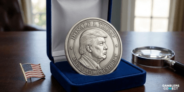 A high-quality .999 fine silver coin displayed in a blue velvet case, featuring a side profile of Donald Trump and the text "45th & 47th President".